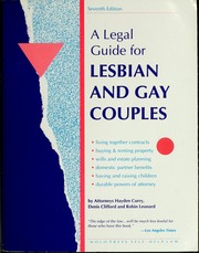 Cover of A Legal Guide for Lesbian & Gay Couples by Denis Clifford