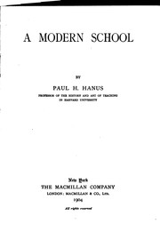 Cover of A modern school by Hanus, Paul H.
