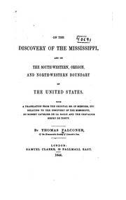 Front cover of On the discovery of the Mississippi, and on the south-western, Oregon, and north-western boundary of the United States by Falconer, Thomas