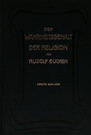 Front cover of Der wahrheitsgehalt der religion by Rudolf Eucken