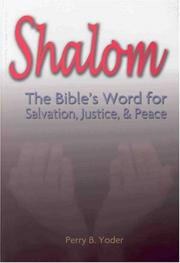 Cover of Shalom by Perry B. Yoder