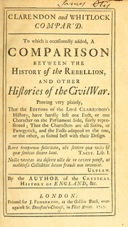 Front cover of Clarendon and Whitlock compar'd by Mr. Oldmixon
