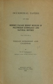 Front cover of Tongan astronomy and calendar by Ernest Edgar Vyvyan Collocott