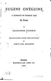 Cover of Eugene Onéguine by Aleksandr Sergeyevich Pushkin