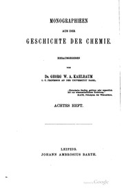 Front cover of Monographicen aus der geschichte der chemie hrsg by Georg Wilhelm August Kahlbaum