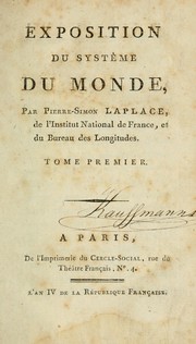 Cover of Exposition du systême du monde by Pierre Simon marquis de Laplace
