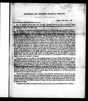 Front cover of Montreal and Kingston Railroad Company by Alexander Tilloch Galt