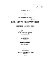 Front cover of Geschichte der christlichen Religions-philosophie seit der Reformation by Bernhard Pünjer