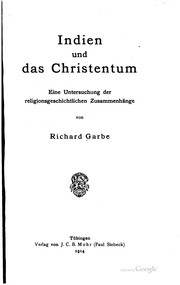 Cover of Indien und das Christentum by Richard Garbe