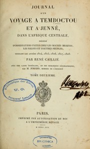 Front cover of Journal d'un voyage à Temboctou et à Jenné, dans l'Afrique centrale by René Caillié