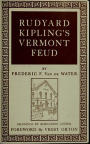 Cover of Rudyard Kipling's Vermont feud by Frederic Franklyn Van de Water