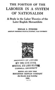 Front cover of The position of the laborer in a system of nationalism by Furniss, Edgar Stephenson