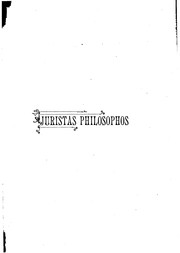 Cover of Juristas philosophos by Clóvis Bevilaqua