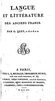 Front cover of Langue et littérature des anciens Francs by Gérard Gley