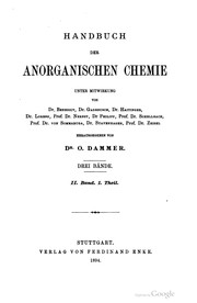 Front cover of Handbuch der anorganischen chemie by Otto Dammer