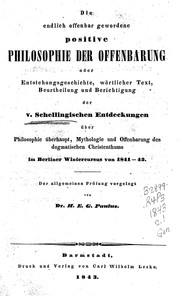 Front cover of Die endlich offenbar gewordene positive Philosophie der Offenbarung by H. E. G. Paulus