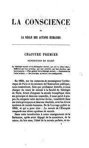 Front cover of La conscience: ou, La règle des actions humaines by M. L. Bautain