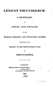 Cover of Lexicon Thucydidæum by Unknown