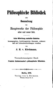 Cover of Friedrich Schleiermacher's philosophiche Sittenlehre by Friedrich Schleiermacher