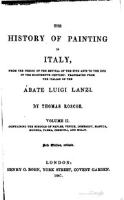 Front cover of The history of painting in Italy by Luigi Lanzi