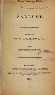 Cover of Sallust by Sallust