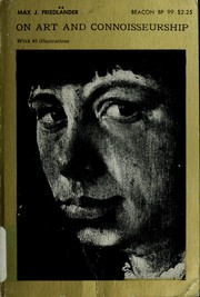 Cover of On art and connoisseurship by Max J. Friedländer