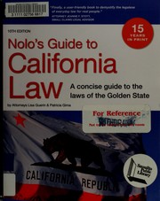 Cover of Nolo's Guide to California Law by Lisa Guerin
