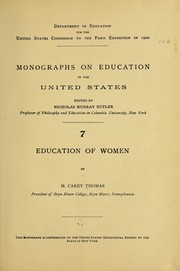 Front cover of Education of women by M. Carey Thomas