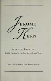 Cover of Jerome Kern by Stephen Banfield