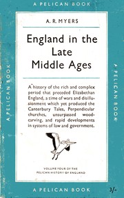 Front cover of England in the late Middle Ages by A. R. Myers