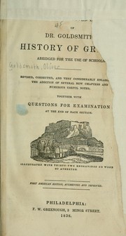 Front cover of Pinnock's improved edition of Dr. Goldsmith's history of Greece, abridged for the use of schools by Oliver Goldsmith