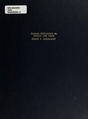 Front cover of Plasma resonance in argon and neon by Grant F. Haggquist