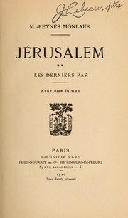 Cover of Jérusalem by M. Reynès Monlaur