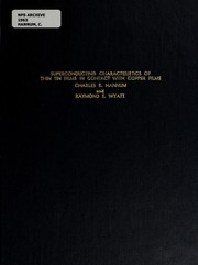 Front cover of Superconducting characteristics of thin tin films in contact with copper films by Charles Ray Hannum
