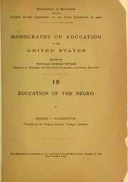 Front cover of Education of the Negro by Booker T. Washington