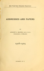 Front cover of Addresses and papers by A. S. Draper