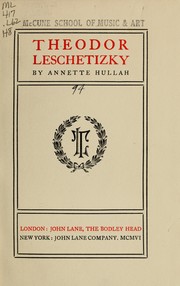 Front cover of Theodor Leschetizky by Annette Hullah