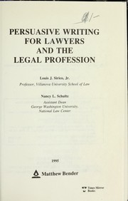 Front cover of Persuasive Writing for Lawyers and the Legal Profession by Louis J. Sirico