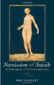 Front cover of Narcissism & Suicide in Shakespeare and his Contemporaries by Eric Langley