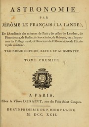 Front cover of Astronomie by Joseph Jérôme Le Français de Lalande