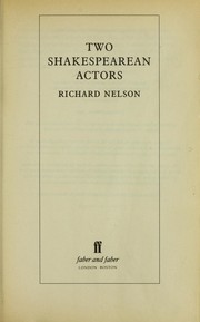 Cover of Two Shakespearean actors by Richard Nelson