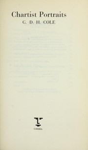 Cover of Chartist portraits by G. D. H. (George Douglas Howard) Cole