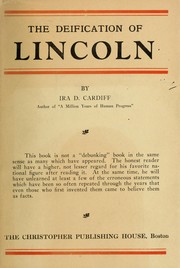Front cover of The deification of Lincoln by Cardiff, Ira D.