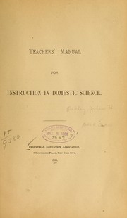 Front cover of Teachers' manual for instruction in domestic science by Julia H] [from old catalog Oakley