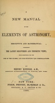Front cover of A new manual of the elements of astronomy, descriptive and mathematical ... by Henry Kiddle