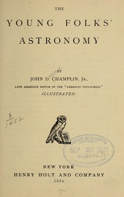 Cover of The young folks' astronomy by John Denison Champlin