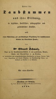 Front cover of Ueber die Taubstummen und ihre Bildung by Eduard Schmalz