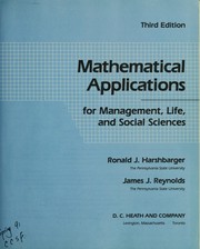 Front cover of Mathematical applications for management, life, and social sciences by Ronald J. Harshbarger