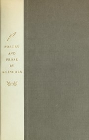 Front cover of Poetry and prose by Abraham Lincoln