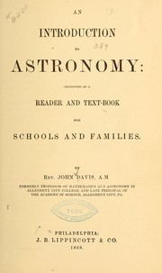 Cover of An introduction to astronomy ... by Rev. John Davis